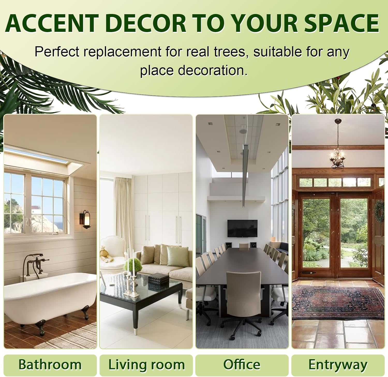 Olive Trees Artificial Indoor, 5FT Tall Faux Olive Tree with White Tall Planter, Artificial Plants with Natural Wood Trunk and Lifelike Fruits for Home Office Decor - Image 10