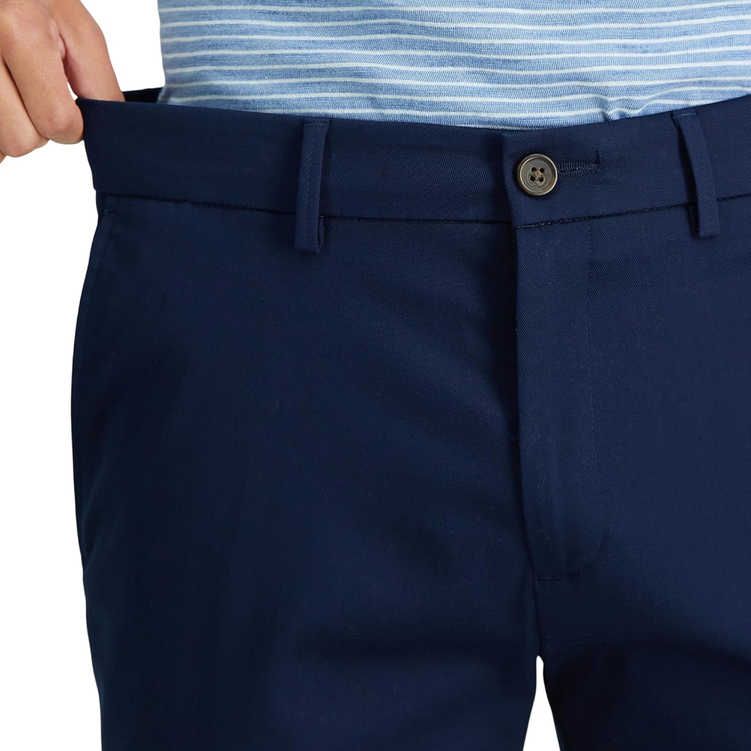 Haggar Men's Premium No Iron Khaki Slim Fit Flat Front Casual Pant - Image 5