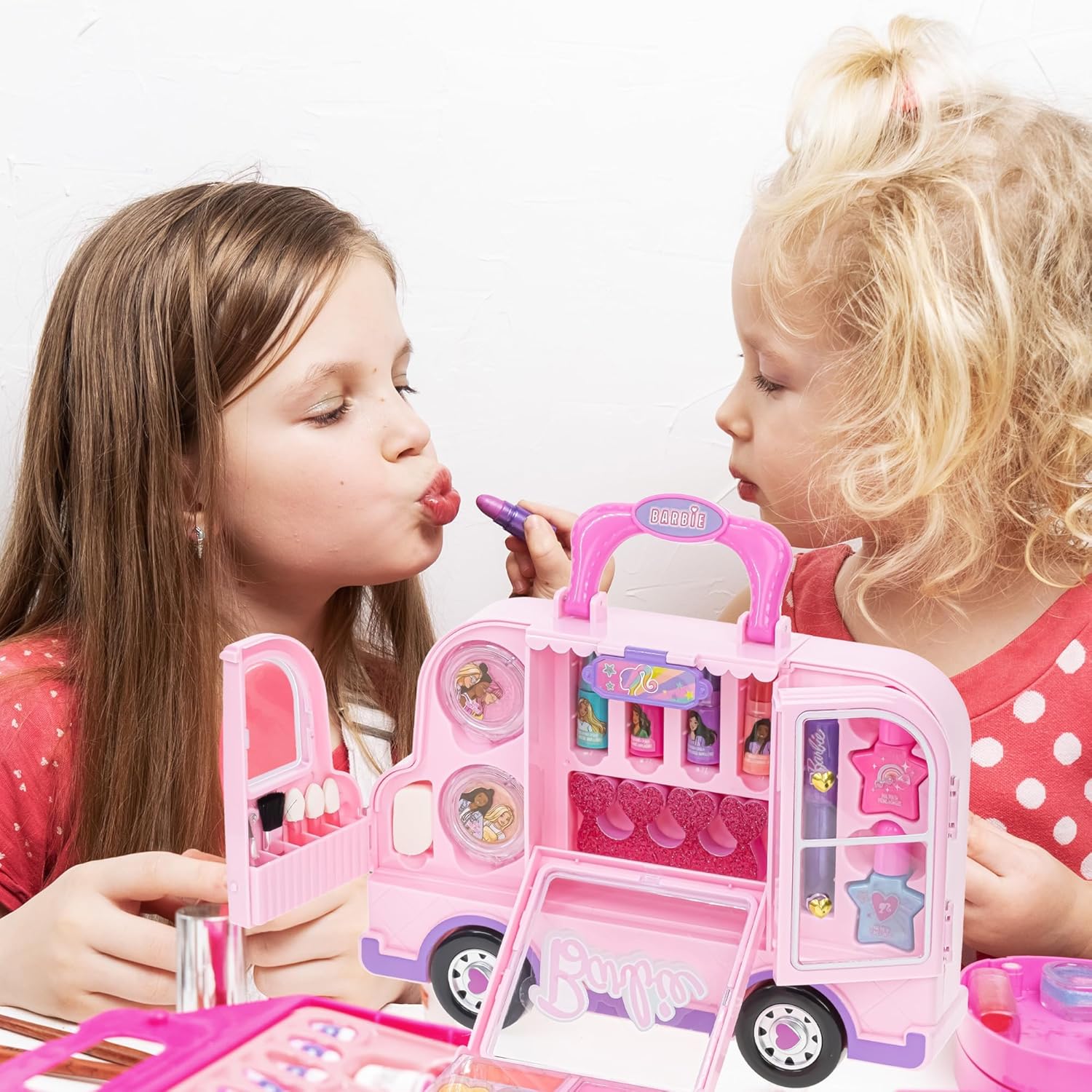 Barbie Car Makeup Kit for Girls, Real Washable Toy Makeup Set, Barbie Gift, Play Makeup and Pretend Play Toys, Perfect for Birthdays, Parties, Sleepovers & Makeovers, Ages 6 and up, by Townley Girl - Image 5