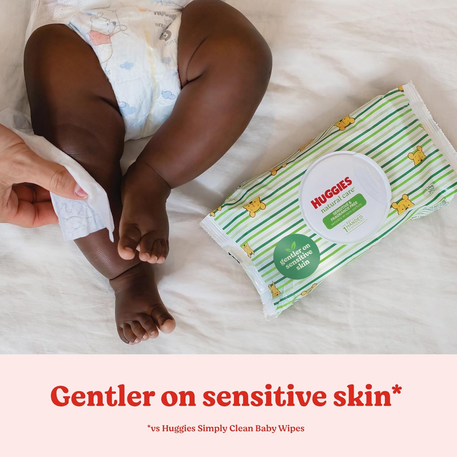 Huggies Natural Care Sensitive Baby Wipes, Unscented, Hypoallergenic, 6 Flip-Top Packs (288 Wipes Total) - Image 5