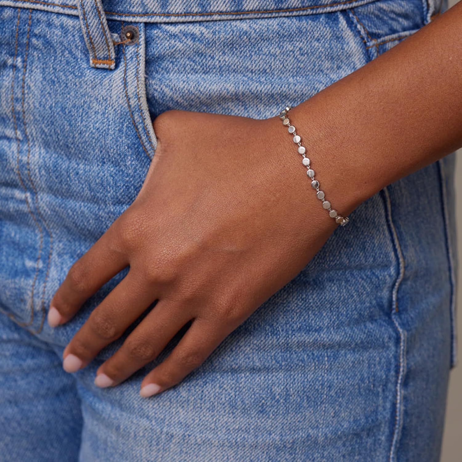 MBW Silver Bracelet Set - Dainty 14K Silver Bracelets, Waterproof, Trendy Minimalist, Small Thin Bracelets for Women, Gift - Image 6