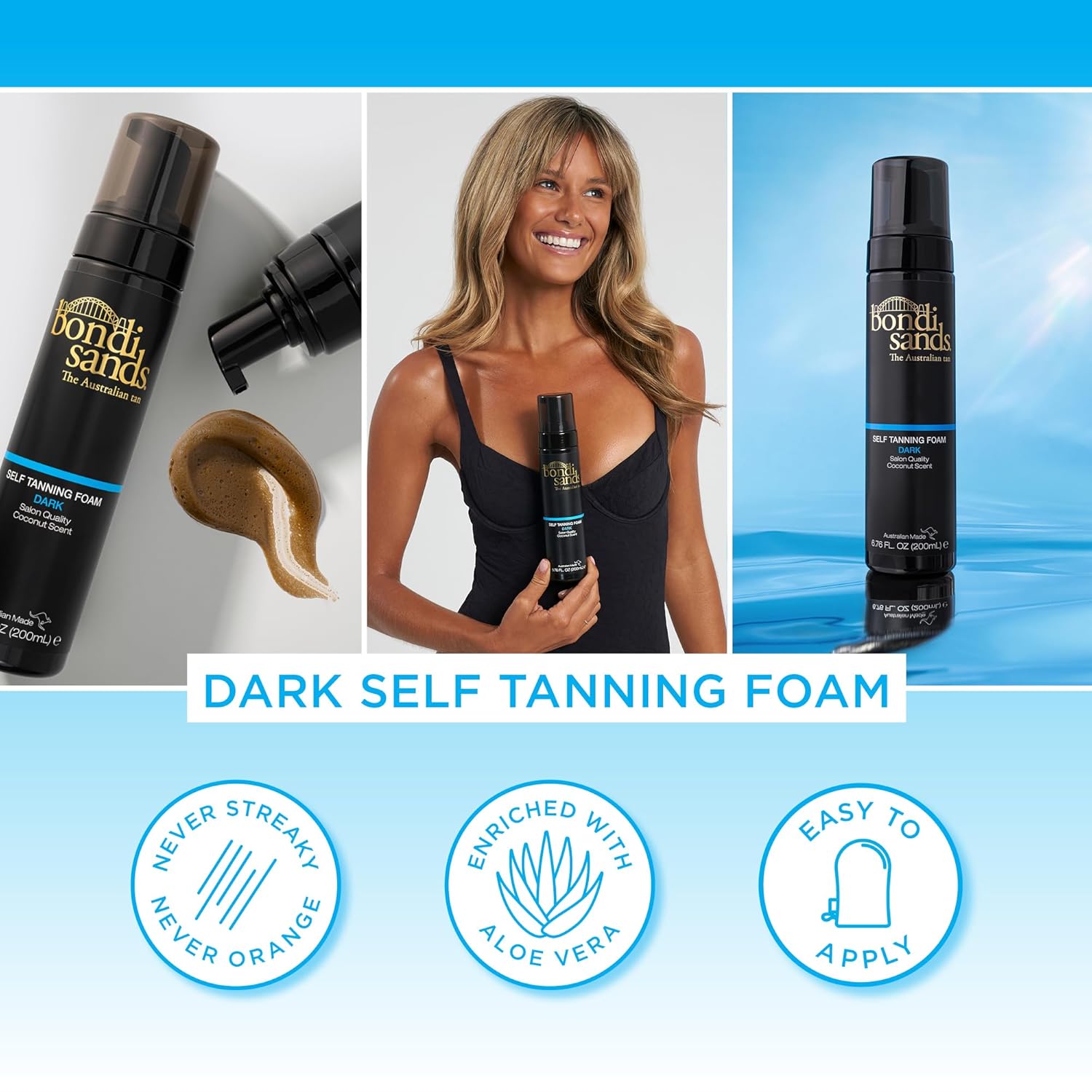 Bondi Sands Self Tanning Foam | Lightweight, Self-Tanner Foam Enriched with Aloe Vera and Coconut Provides an Even, Streak-Free Tan - Image 8