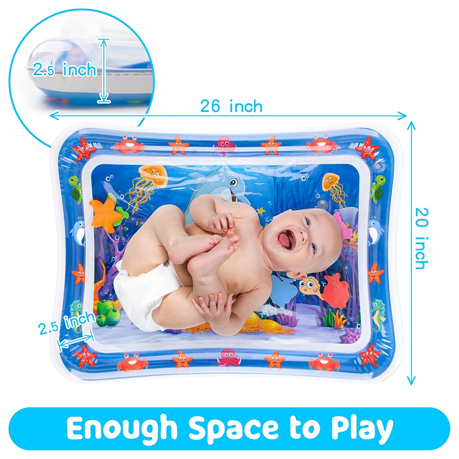 Tummy Time Water Mat丨Inflatable Tummy Time Water Play Mat for Babies, Infants and Toddlers 3 to 12 Months Promote Development Toys Baby Gifts - Image 8