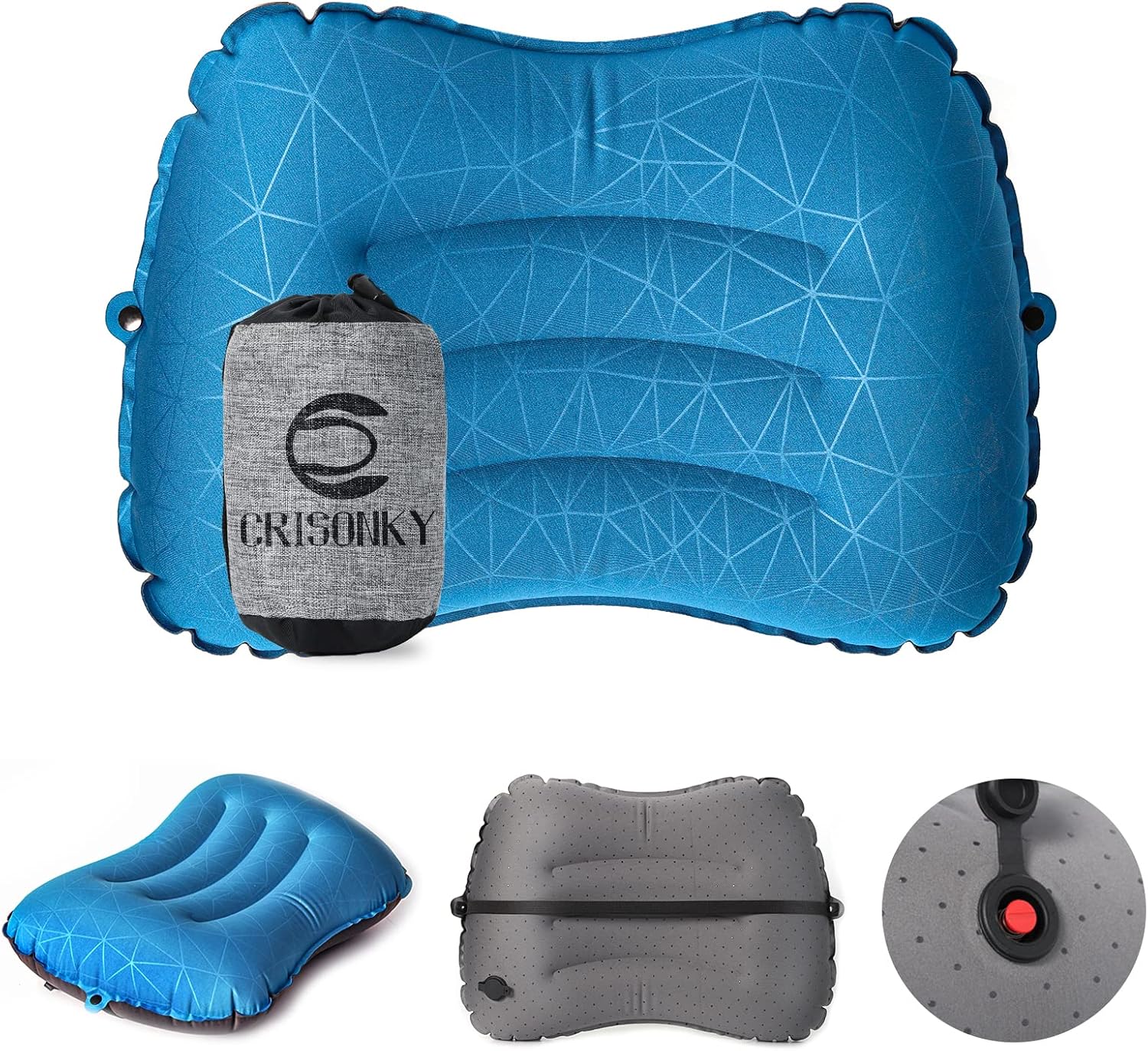 Camping Pillow - Inflatable Pillow - Travel Pillows for Backpacking & Airplane, Lumbar Support 2.0 Blow Up Pillow, Ultralight Compressible, Comfortable, Ergonomic Pillows - Image 2