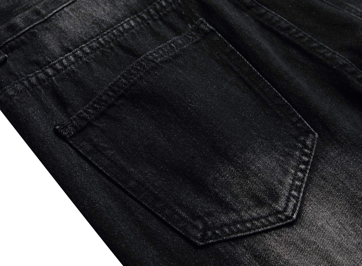 QIMYUM Mens Ripped Jeans, Distressed Destroyed Slim Fit Straight Leg Denim Pants - Image 9