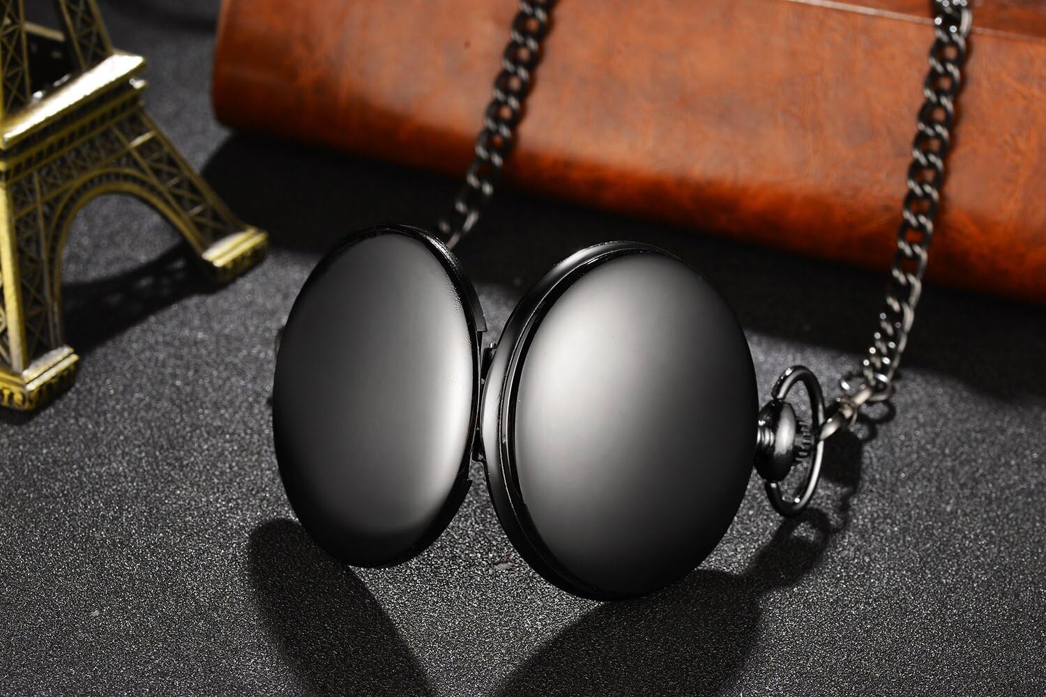 LYMFHCH Classic Smooth Vintage Quartz Pocket Watch, Arabic Numerals Scale Mens Womens Watch with Chain Christmas Graduation Birthday Gifts Fathers Day - Image 6