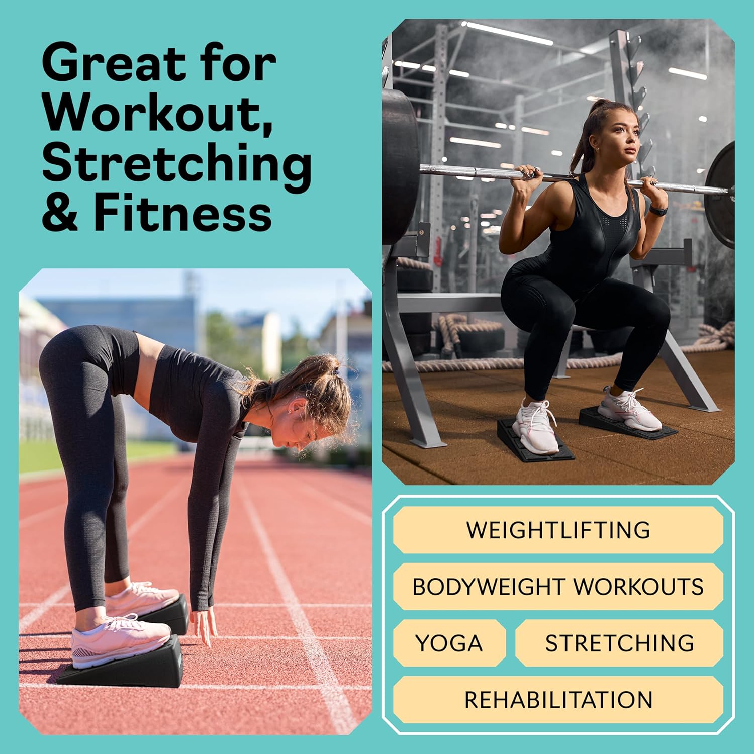 Squat Wedge - Squat Wedge Block 520 LBS Weight Capacity - Slant Board for Calf Stretching - Calf Stretcher Slant Board - yoga blocks - Image 10