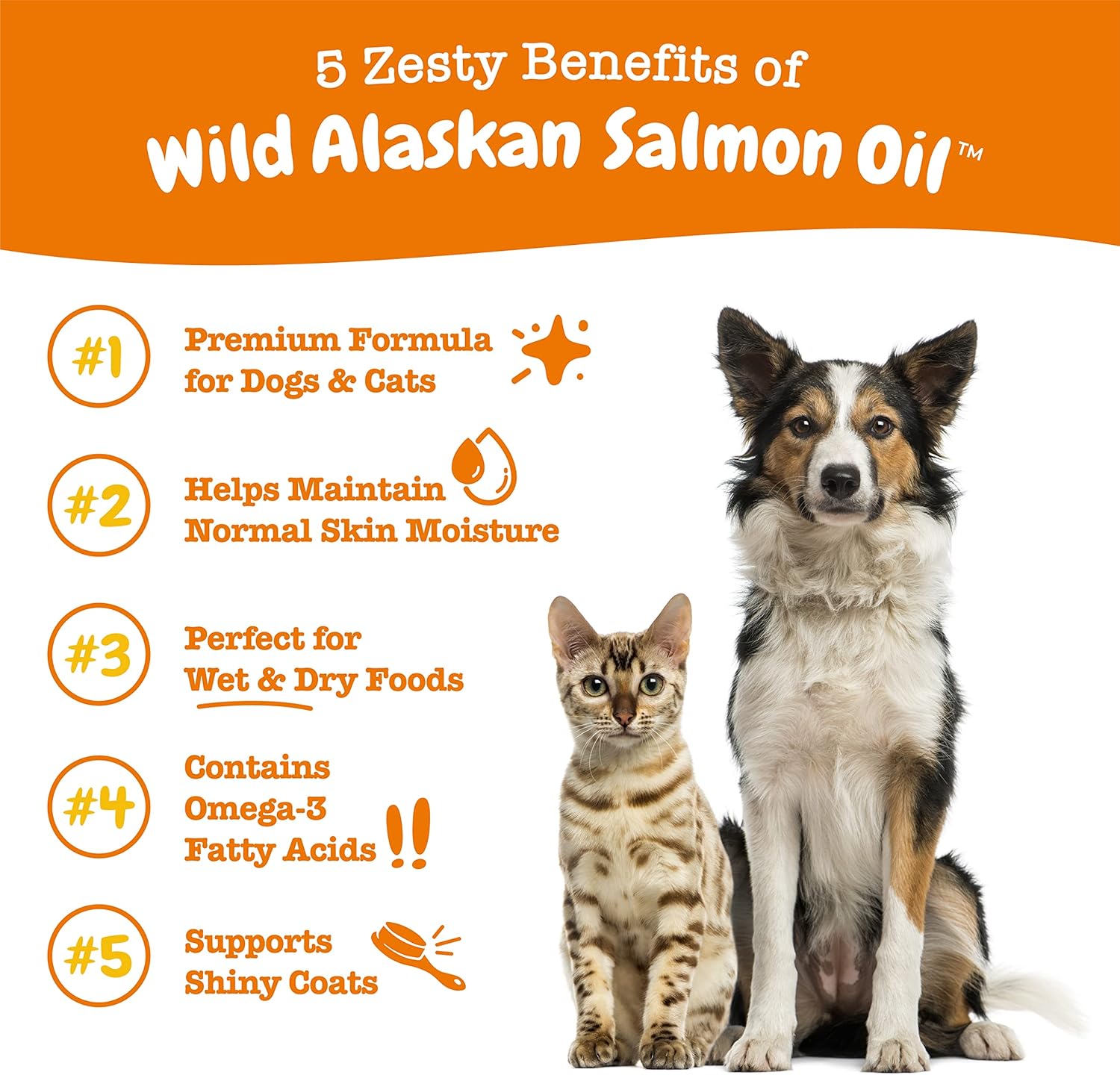 Zesty Paws Wild Alaskan Salmon Oil for Dogs and Cats- Skin and Coat Support, Omega 3 Supplement for Pets, 8.5oz - Image 3