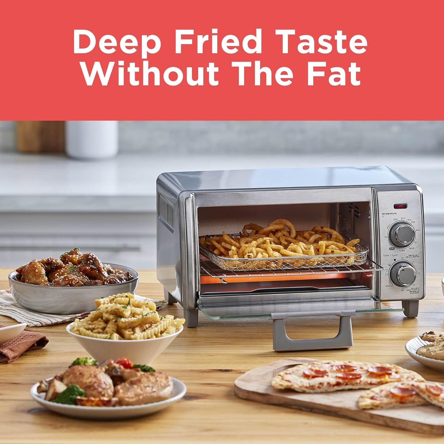 BLACK+DECKER 4-Slice Crisp 'N Bake Air Fry Toaster Oven,TO1787SS-RFP, 4-Slice, 5 Cooking Functions, 30 Minute Timer, Stainless Steel - Image 8