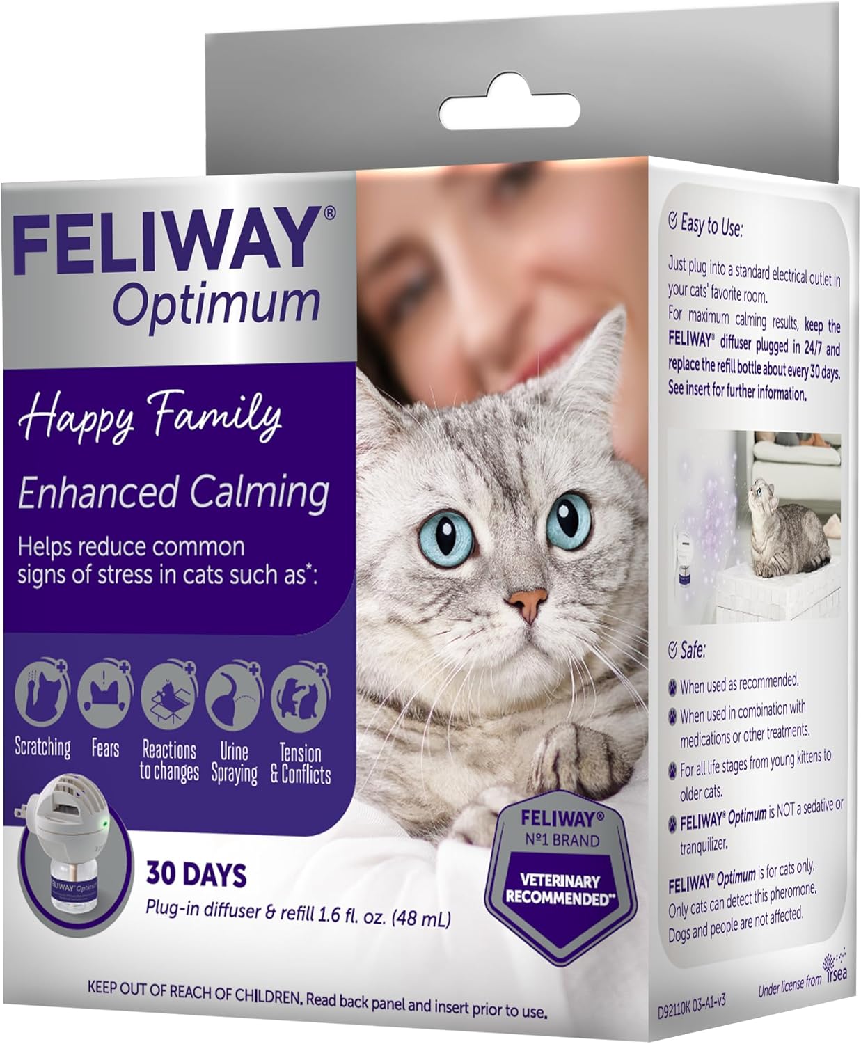 FELIWAY Optimum Cat, Enhanced Calming Pheromone Diffuser, 30 Day Starter Kit (48 mL) - Image 3