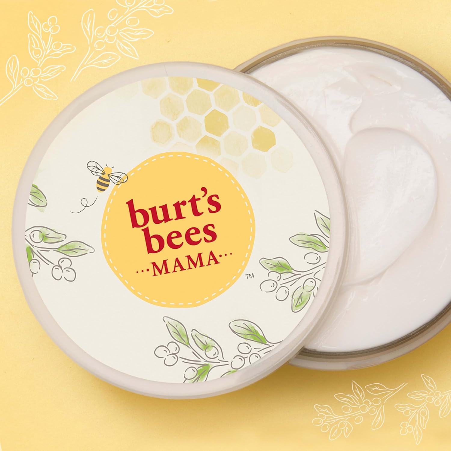 Burt's Bees Mama Belly Butter, Stretch Mark Cream for Pregnancy Massages Body & Reduces Scar Appearance, Prenatal & Postnatal Tummy Skin Care, Shea Butter & Vitamin E Rich Formula, 6.5 Oz Tub - Image 8