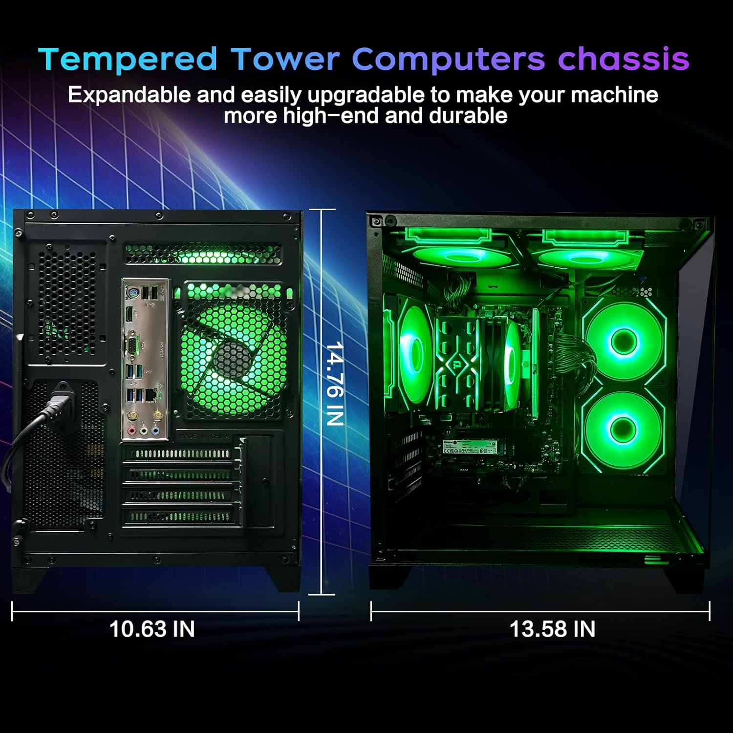 PC Computer Desktop AMD Ryzen 7 5700G Up to 4.6GHz Prebuilt PC 16G RAM DDR4 1TB M.2 SSD ARGB Fan Gaming Computer Tower - Image 6