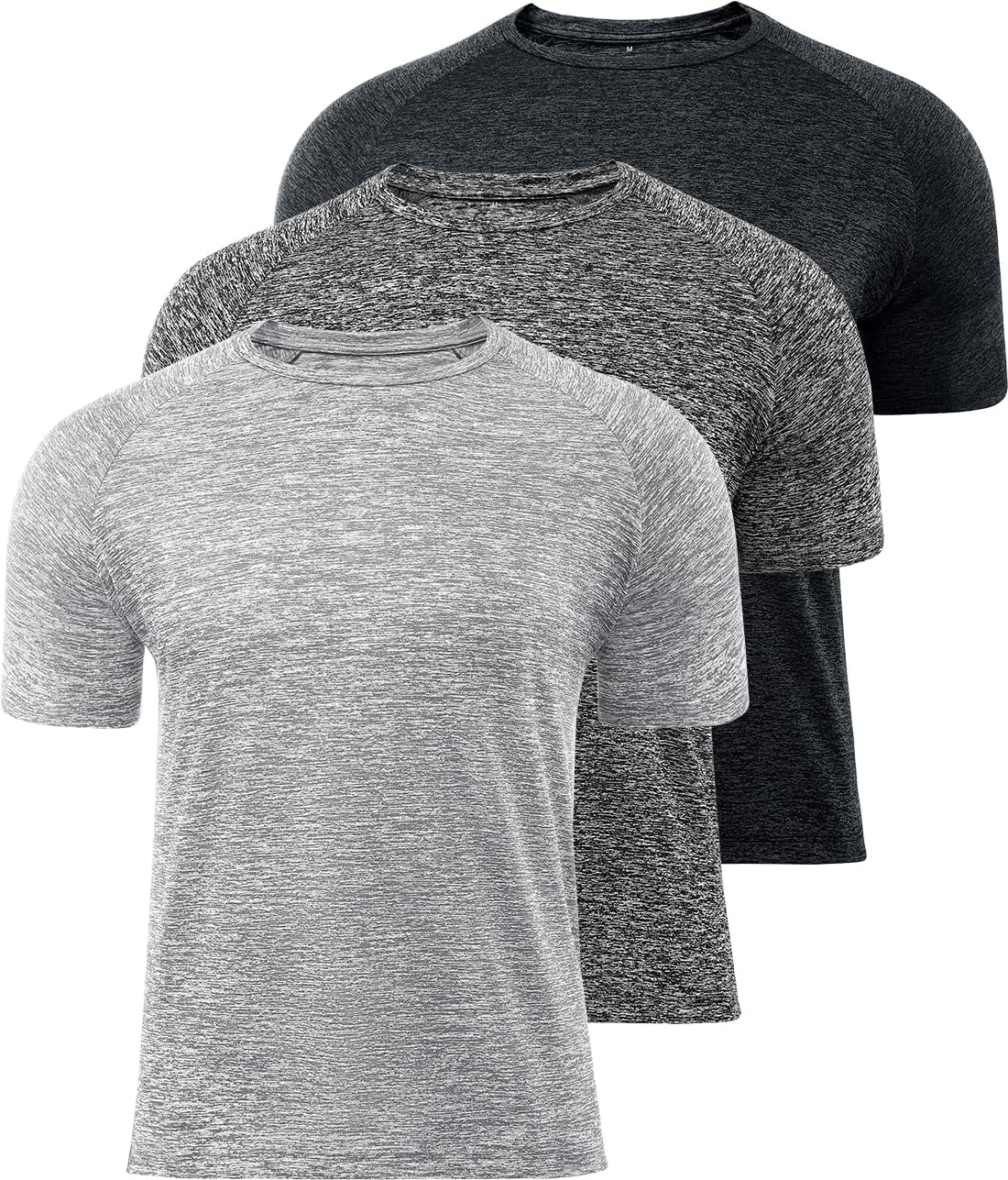 Mens Quick Dry Fit Athletic Workout Gym Running Tshirt Active Tee for Men Activewear Sport Fitness Moisture Wicking Shirt - Image 2