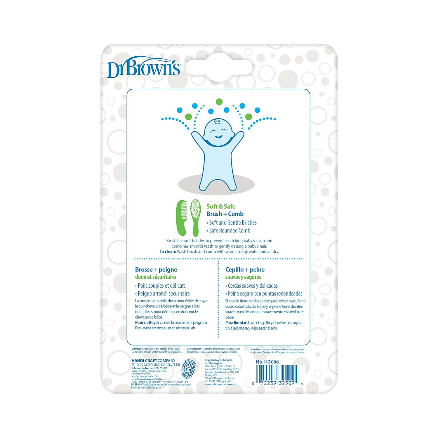 Dr. Brown's Soft and Safe Baby Brush + Comb - Image 2