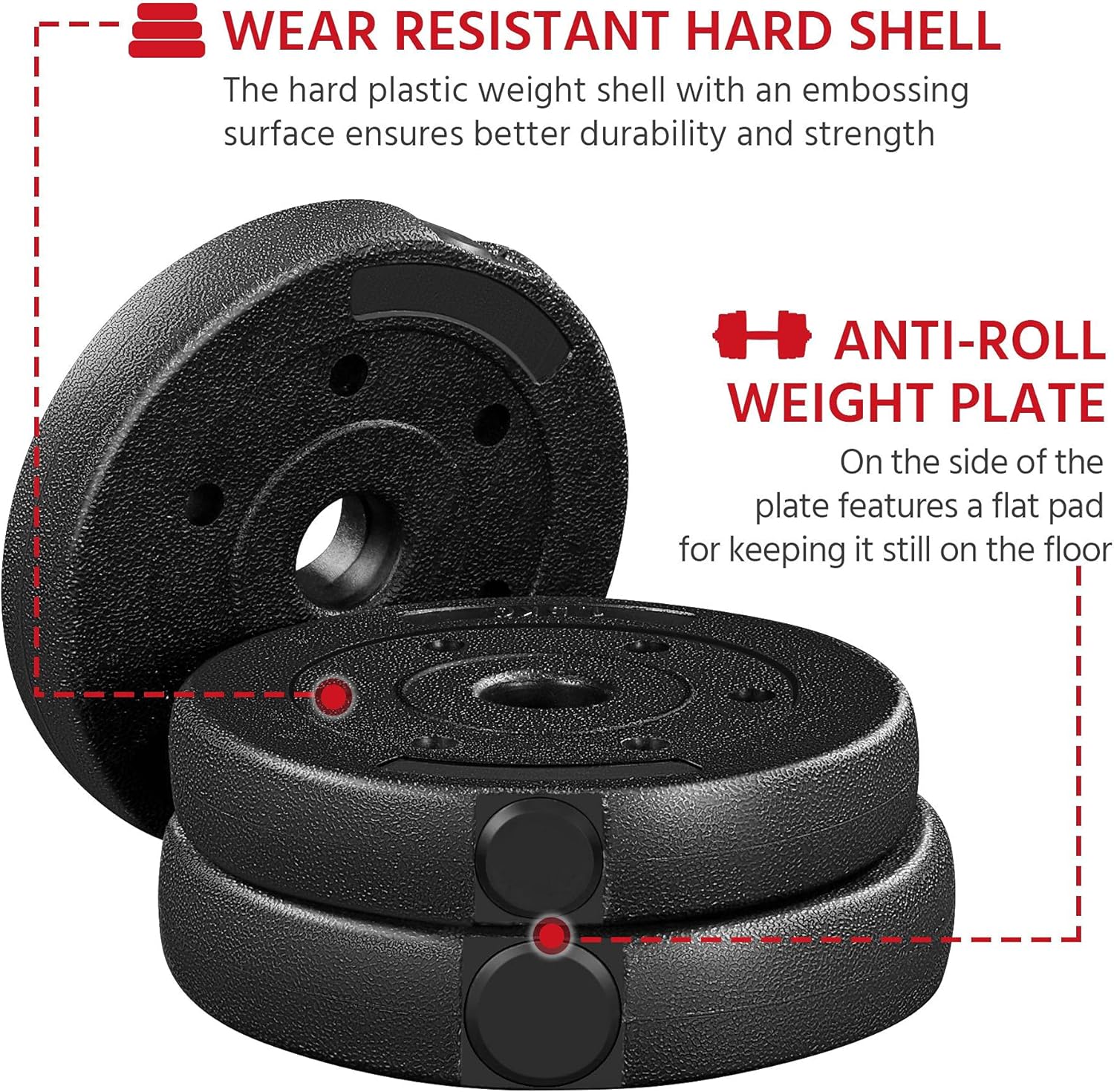 Yaheetech Adjustable Dumbbells Weight Set Dumbbell Weights Exercise & Fitness Equipment w/ 4 Spinlock Collars for Women & Men Home Gym Strength Training - Image 5