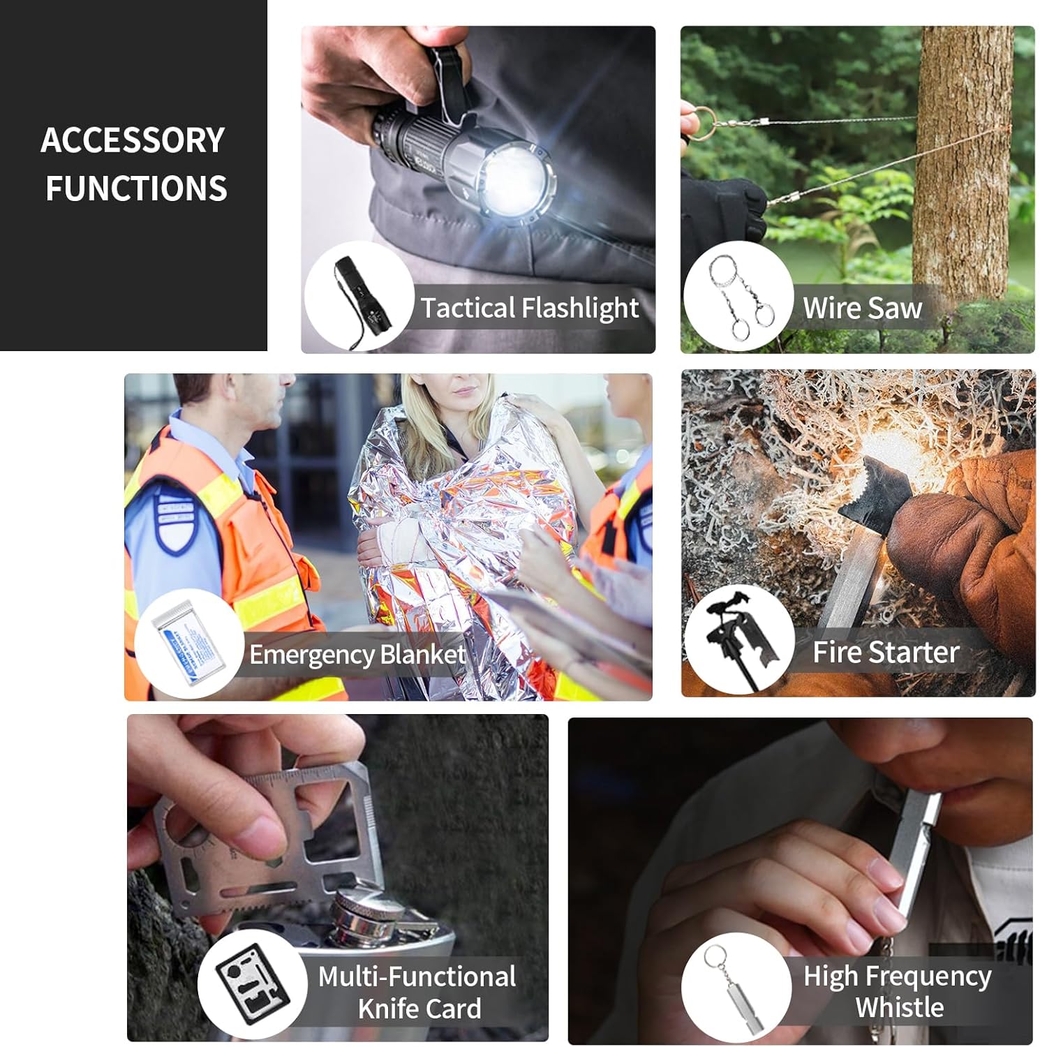 Kitgo Camping Emergency Tourniquet Survival Kit Safety First Aid Kit with Pro Tool Outdoor Survival Gear Tactical Small Molle Pouch for Home Hiking Hunting Adventures (Khaki) - Image 8