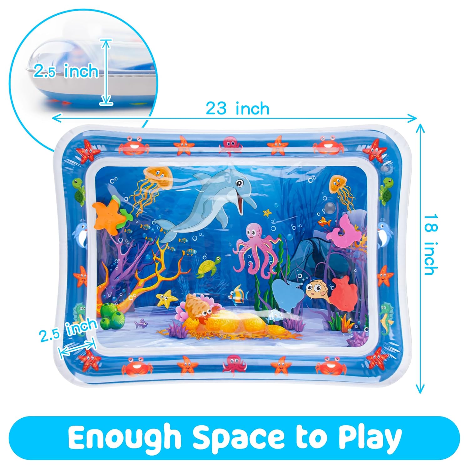 Tummy Time Water Mat丨Inflatable Tummy Time Water Play Mat for Babies, Infants and Toddlers 3 to 12 Months Promote Development Toys Baby Gifts - Image 6