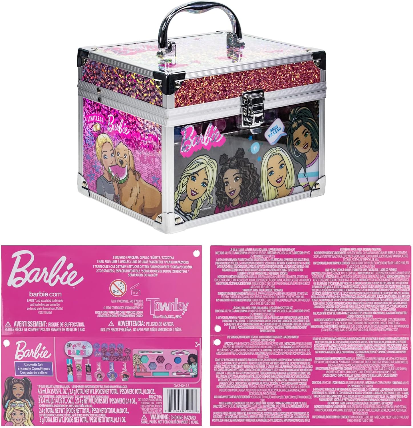 Barbie Movie Kids Makeup Kit for Girls, Real Washable Toy Makeup Set, Barbie Gift, Play Makeup and Pretend Play Toys Ages 3 4 5 6 7 8 9 10 11 12, by Townley Girl - Image 10