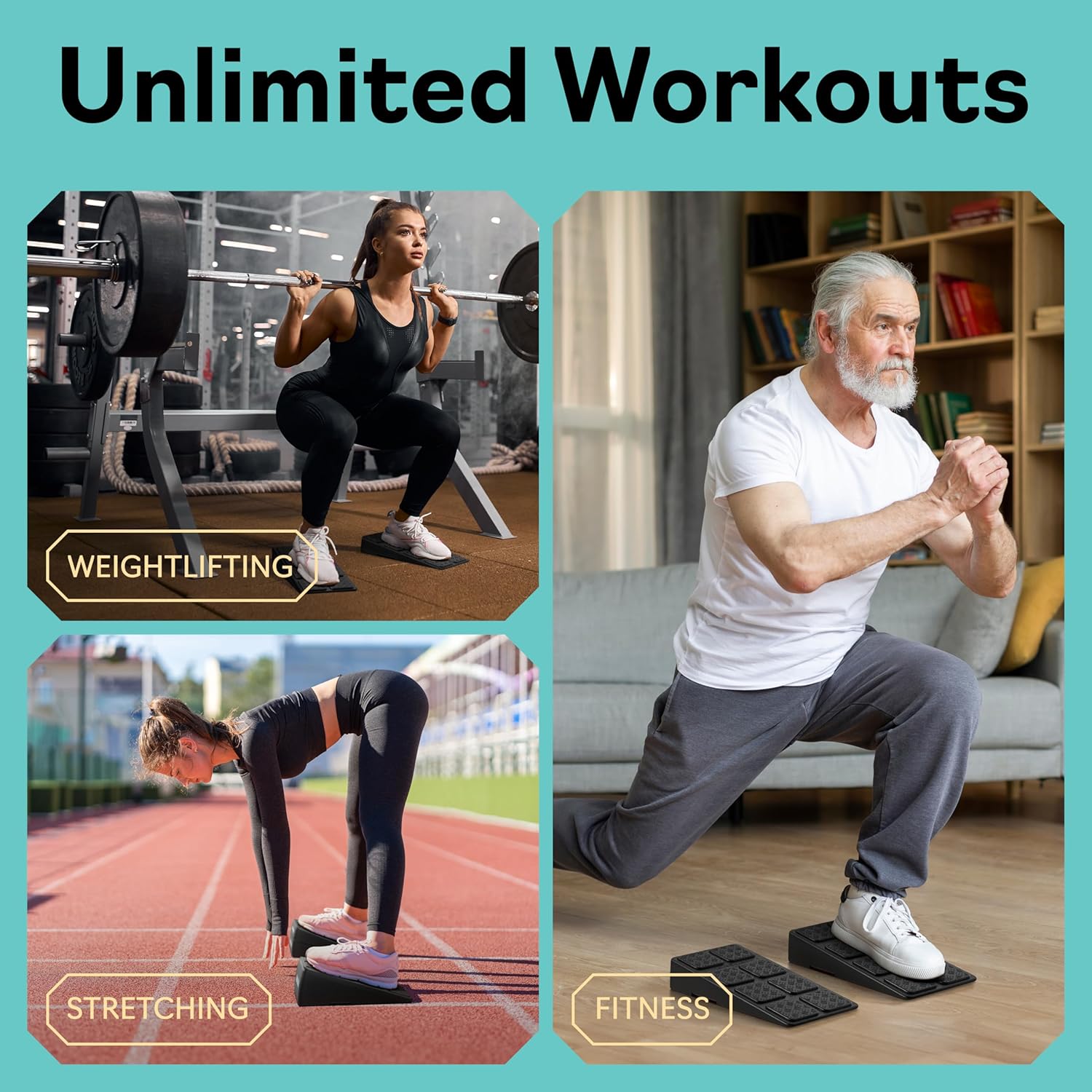 Squat Wedge - Squat Wedge Block 520 LBS Weight Capacity - Slant Board for Calf Stretching - Calf Stretcher Slant Board - yoga blocks - Image 7