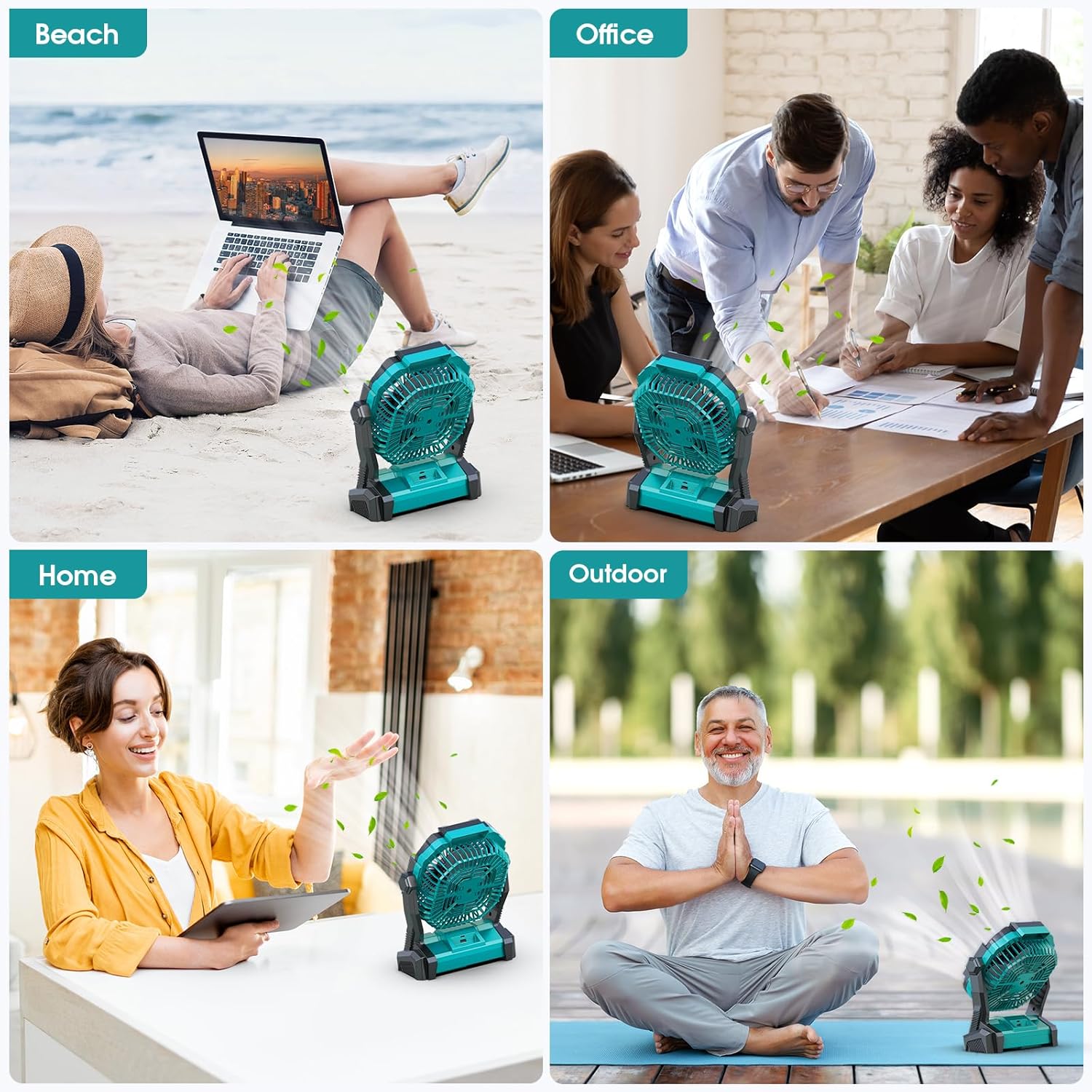 Portable Fan Rechargeable, 20000mAh Cordless Battery Powered Fan with LED Lantern, USB C Battery Operated for Travel Bedroom Home Camping Tent Office Beach Desk Fishing Table - Image 8