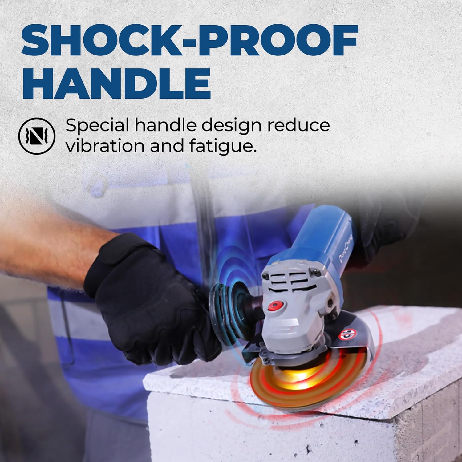 DongCheng 9.2 Amp Power Angle Grinders, 4-1/2 in., 11800RPM, Tool-Free Guard, Electric Metal Grinder Tool, Small Corded Angle Grinder, Paddle Switch, Shockproof Handle for Cutting, Grinding, Polishing - Image 6