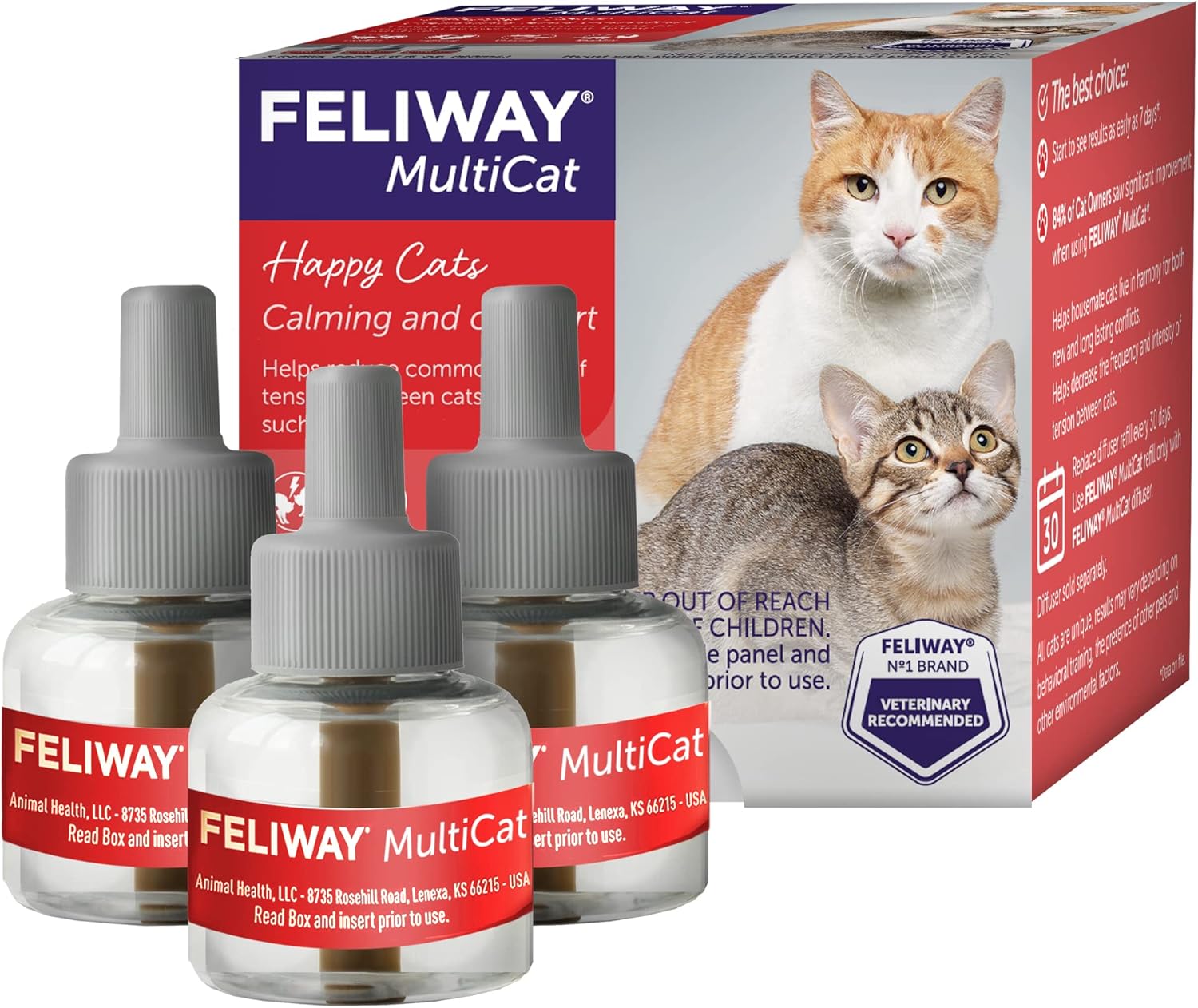 FELIWAY MultiCat Calming Pheromone, 30 Day Refill - 3 Pack - Image 2