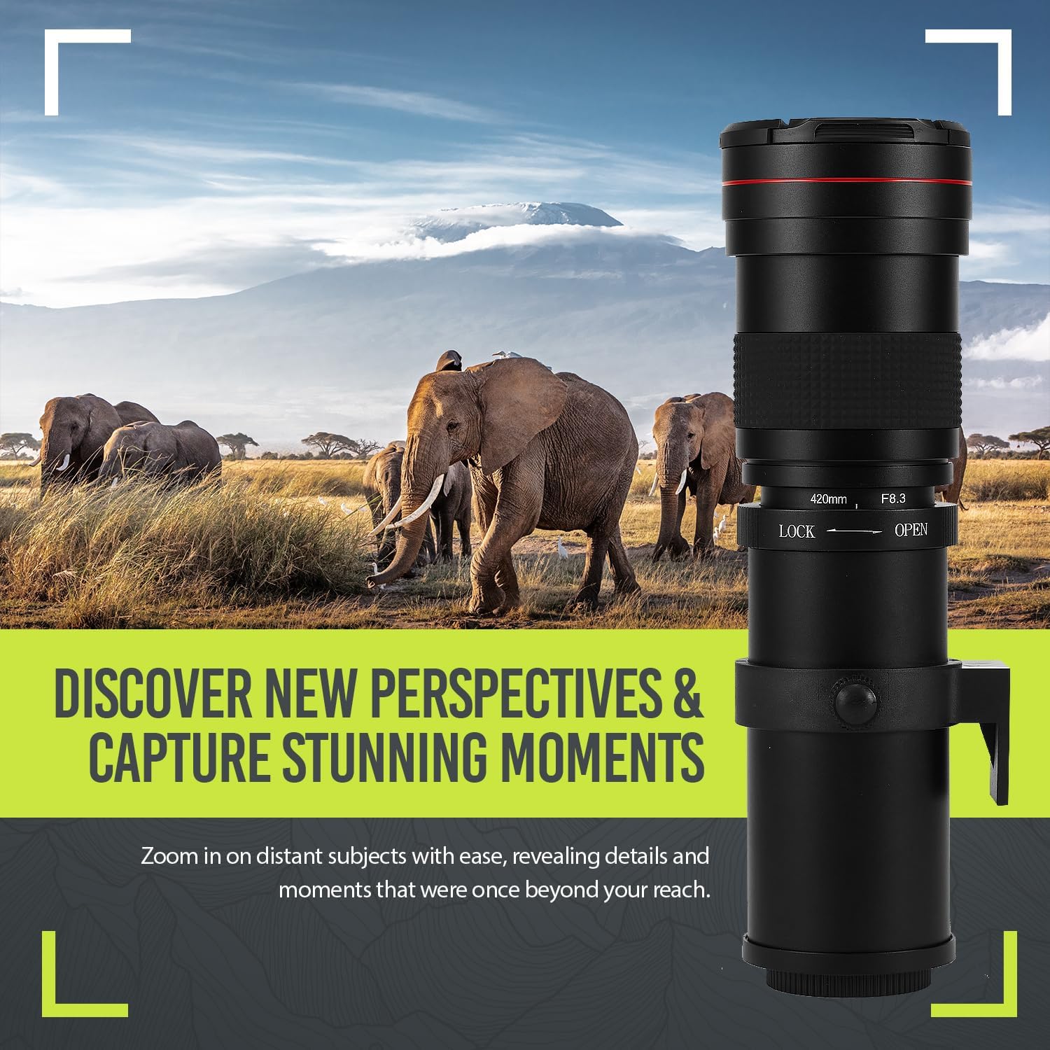 High-Power 420-1600mm f/8.3 HD Manual Telephoto Zoom Lens for Canon T1i T2i T3 T3i T4 T4i T5 T5i T6 T6i T6s T7 T7i T7s T8i EOS 1D 5D 6D 7D 30D 40D 50D 60D 70D 80D 90D XS XSI SL3 SL2 SL1 - Image 8