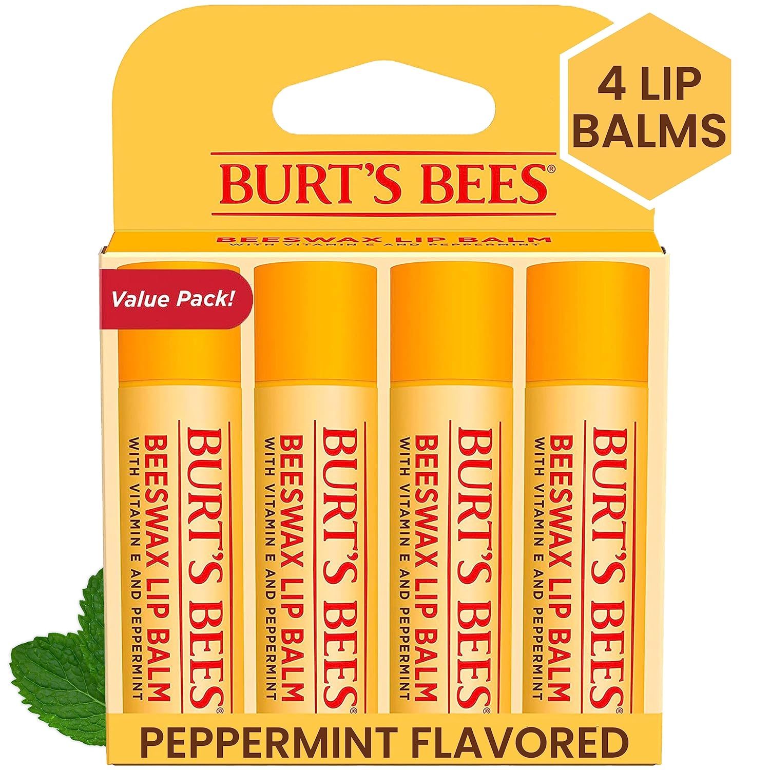 Burt's Bees Lip Balm - Original Beeswax, Lip Moisturizer With Responsibly Sourced Beeswax, Tint-Free, Natural Origin Conditioning Treatment, 4 Tubes, 0.15 oz. - Image 2