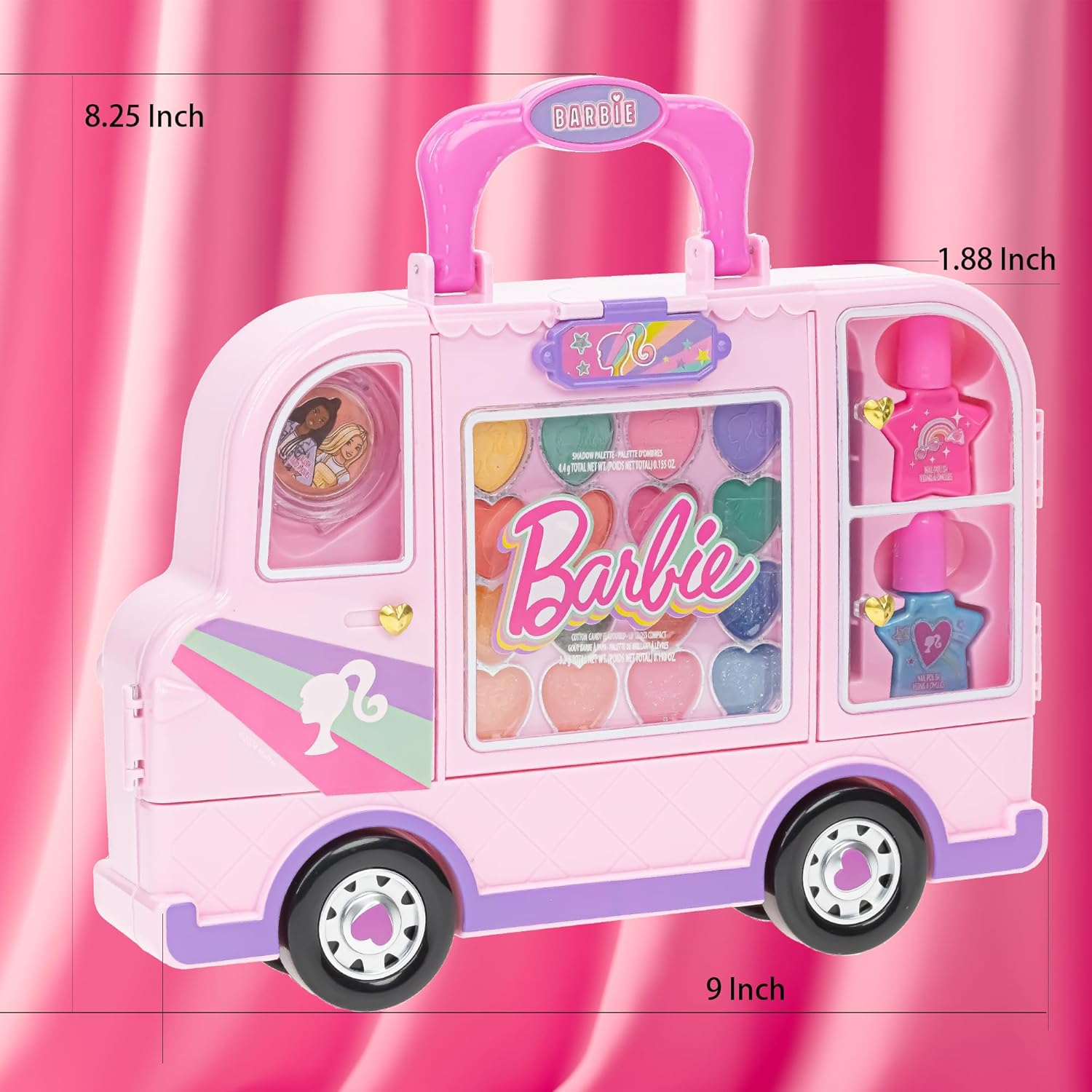 Barbie Car Makeup Kit for Girls, Real Washable Toy Makeup Set, Barbie Gift, Play Makeup and Pretend Play Toys, Perfect for Birthdays, Parties, Sleepovers & Makeovers, Ages 6 and up, by Townley Girl - Image 7