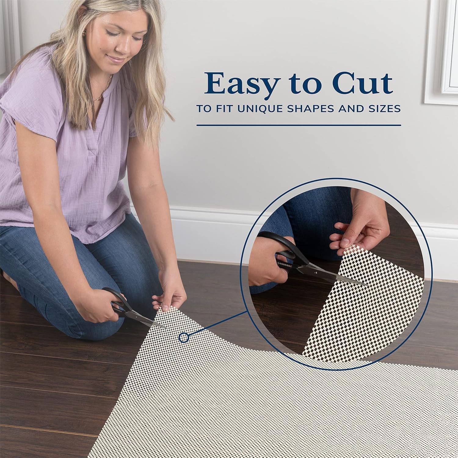 Veken 8x10 Ft Rug Pad Gripper for Hardwood Floors, Non Slip Rug Pads for Area Rugs, Thick Rug Grippers for Tile Floors, Under Carpet Anti Skid Mat, Keep Your Rugs Safe and in Place - Image 4