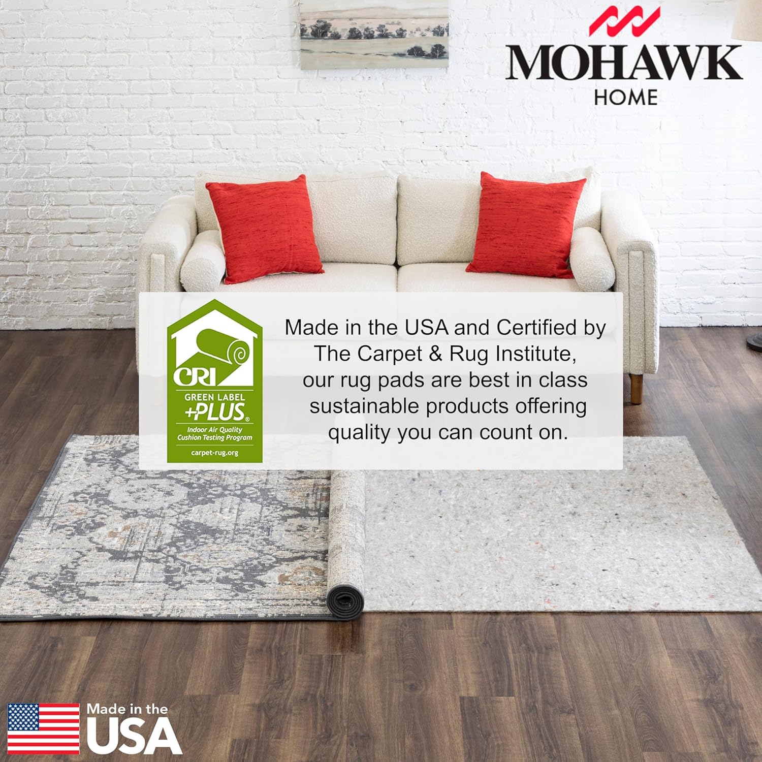 Mohawk Home 8' x 10' 1/4 Rug Pad 100% Felt Protective Cushion, Premium Comfort Underfoot – Safe for All Floors, Grey - Image 7