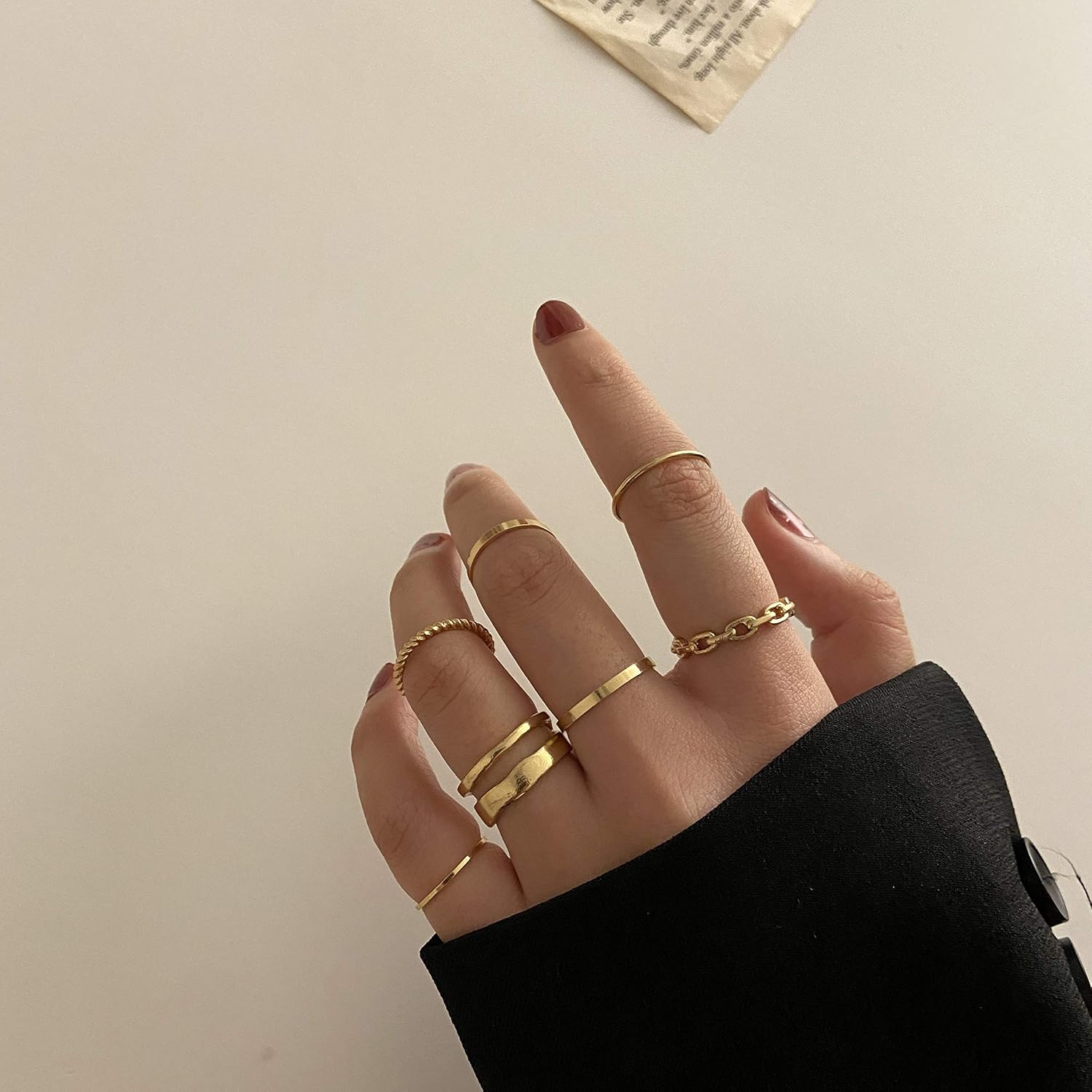 FAXHION Gold Knuckle Rings Set for Women Snake Chain Stacking Ring Vintage BOHO Midi Rings SIze Mixed - Image 4