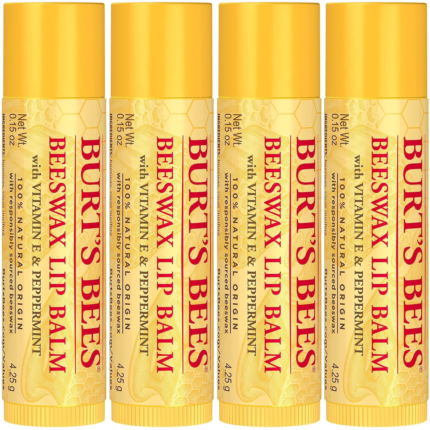 Burt's Bees Lip Balm - Original Beeswax, Lip Moisturizer With Responsibly Sourced Beeswax, Tint-Free, Natural Origin Conditioning Treatment, 4 Tubes, 0.15 oz. - Image 11