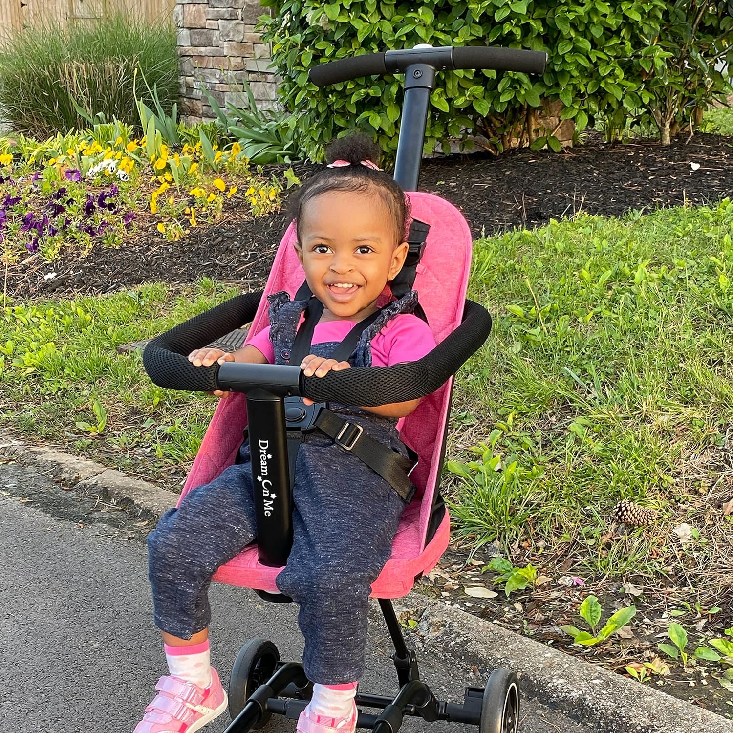 Dream On Me Lightweight and Compact Coast Rider Stroller with One Hand Easy Fold, Adjustable Handles and Soft Ride Wheels, Pink, 365-PINK - Image 9