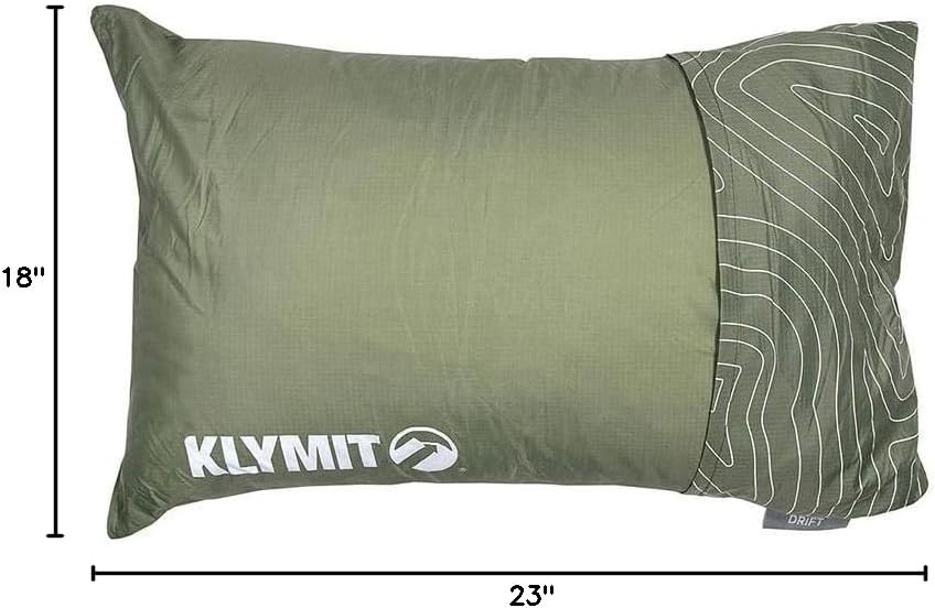 Klymit Drift Camping Pillow, Shredded Memory Foam Travel Pillow with Reversible Cover for Outdoor Use, Green, Regular - Image 8