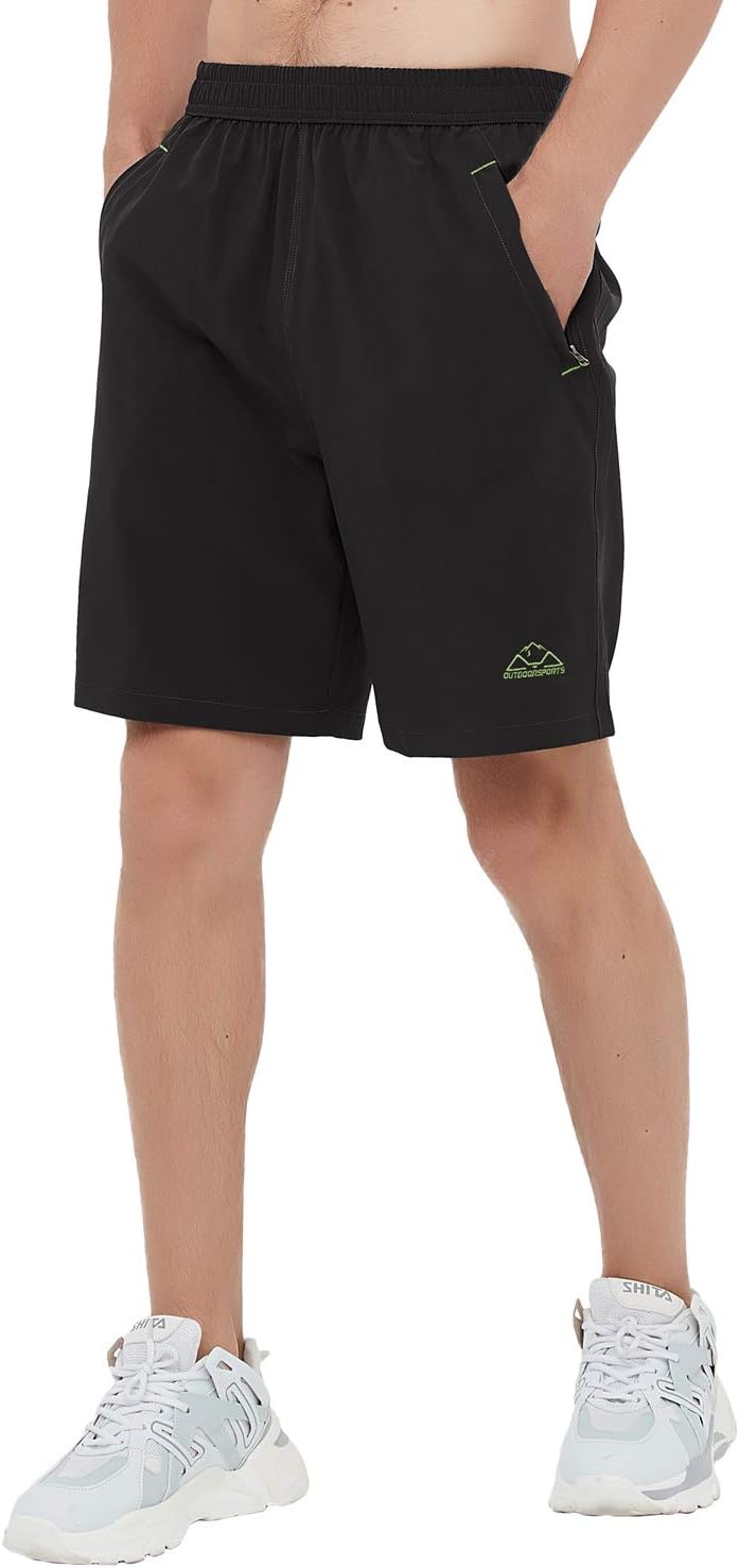 Rdruko Men's Quick Dry Hiking Shorts Lightweight Running Gym Outdoor Active Shorts with Zipper Pockets - Image 3
