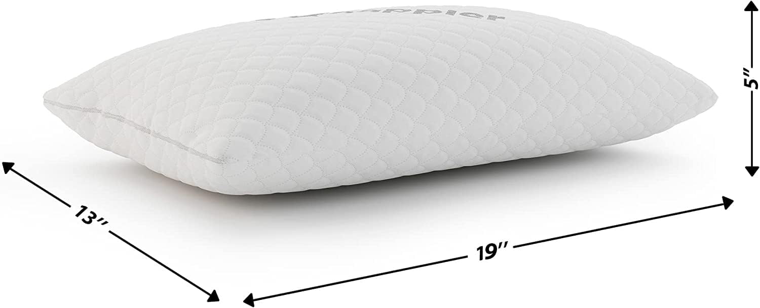 Small Shredded Memory Foam Pillow for Travel and Camping - Compressible Medium Firm Bed Pillow, Contoured Support, Breathable Cover, Machine Washable, Ideal Backpacking, Airplane and Car - Image 2