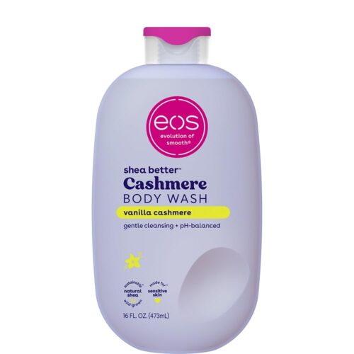 eos Shea Better Cashmere Body Wash, Vanilla Cashmere, Moisturizing, pH Balanced Body Wash, Creamy Gel Formula, Paraben & Phthalate Free, Sensitive Skin, 16 fl oz