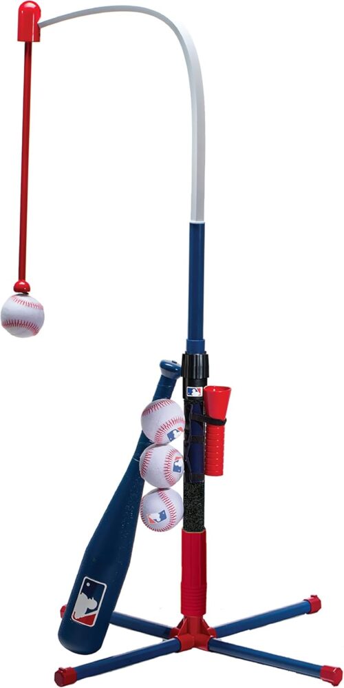 Franklin Sports Grow-with-Me Kids Baseball Batting Tee + Stand Set for Youth + Toddlers – Youth Baseball, Softball + Teeball Hitting Tee Set for Boys + Girls