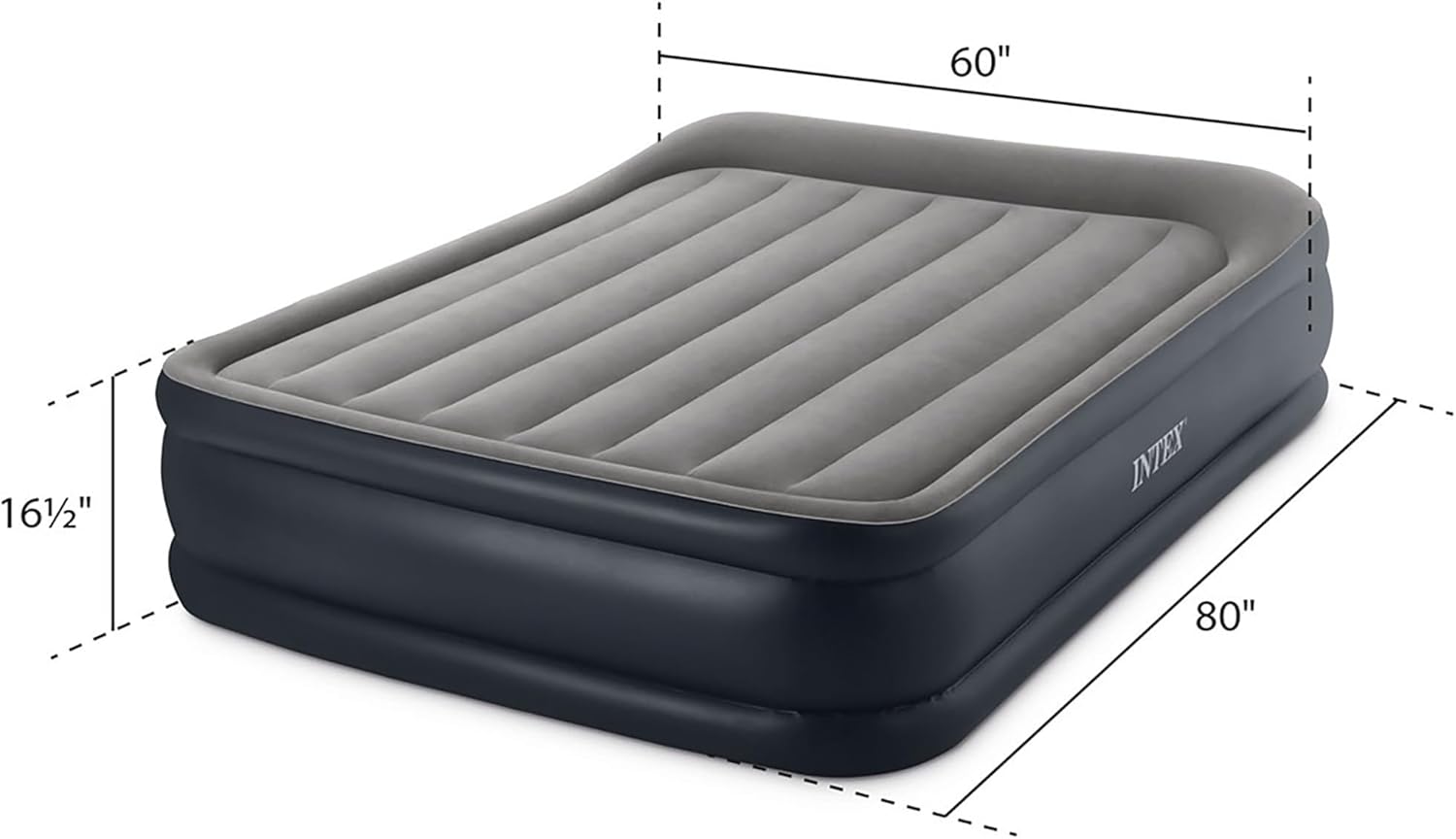 Intex 64131ED Dura-Beam Plus Deluxe Pillow: Fiber-Tech – Twin Size – Built-in Electric Pump – 16.5in Bed Height – 300lb Weight Capacity - Image 3