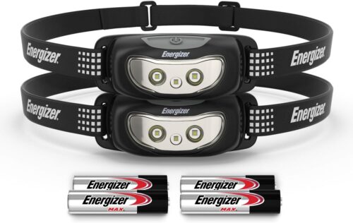 Energizer Universal+ LED Headlamp (2-Pack), IPX4 Water Resistant Headlamps, Bright Head Light for Outdoors, Camping, Running, Storm, Survival LED Light for Emergencies (Batteries Included)