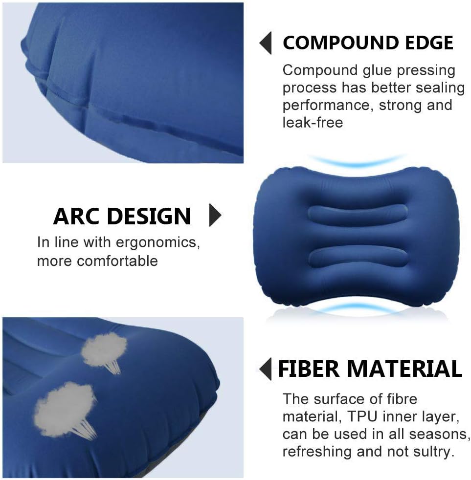 SUNYAO Ultralight Inflatable Camping Pillows - Compressible, Compact, Inflatable, Comfortable, Ergonomic Pillow for Neck & Lumbar Support While Camping,Backpacking,Hiking - Image 4