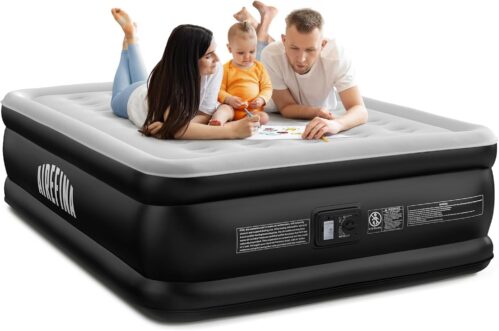 Airefina Air Mattress Queen with Built in Pump, 18 Raised Comfort Blow Up Mattress with Carrying Bag, Portable Inflatable Mattress for Guest Visit Home, Air Bed Colchones Inflables 750 Lbs Max