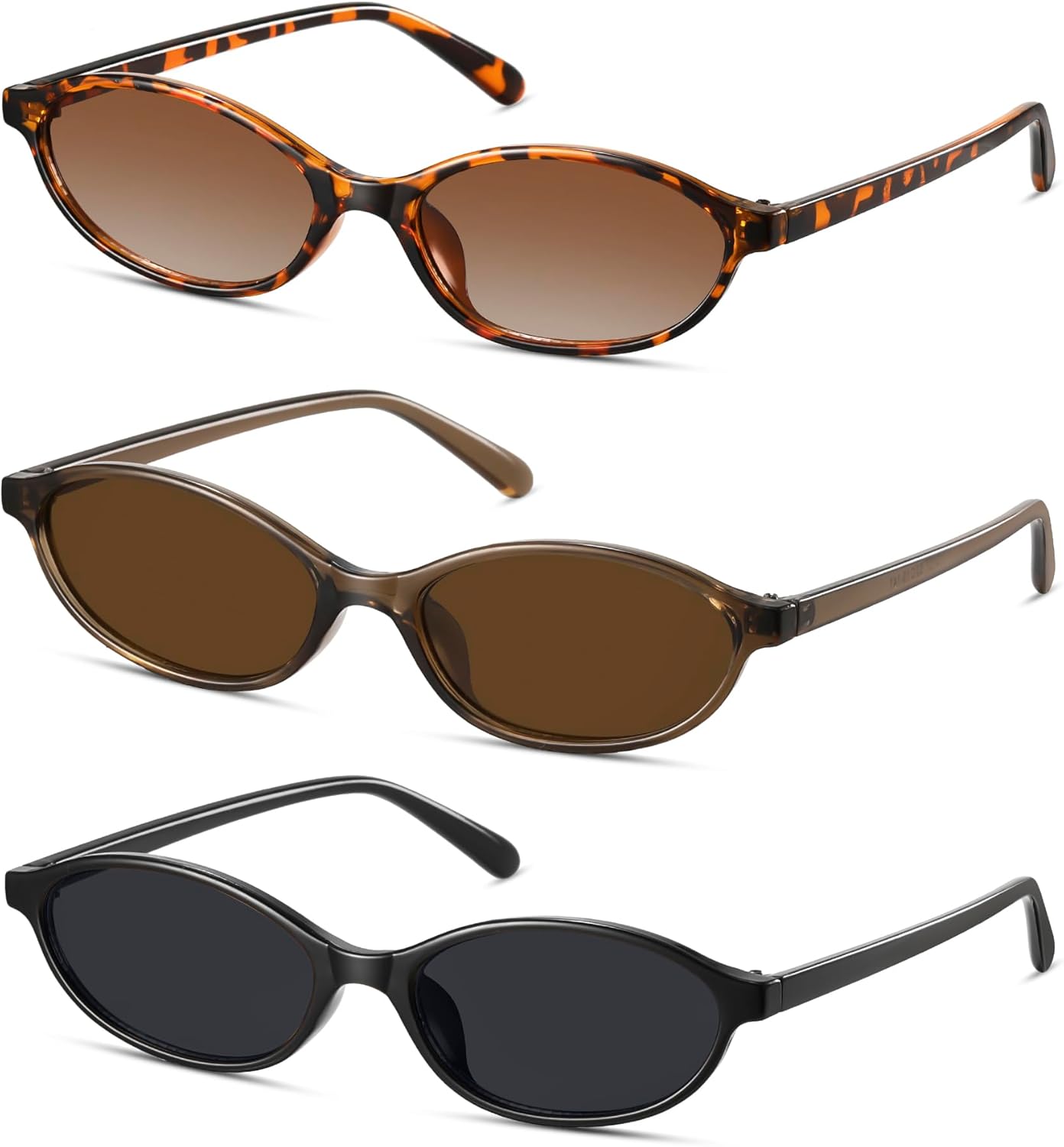 Retro Oval Sunglasses for Women Small Cat Eye Sun Glasses Womens Trendy Y2K Narrow Shades UV400 Protection CL009