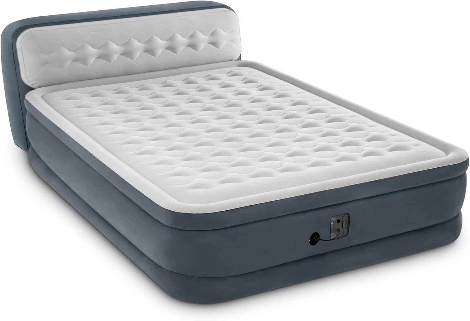 Intex 64447ED Dura-Beam Deluxe Ultra Plush Air Mattress with Headboard: Fiber-Tech – Queen Size – Built-in Electric Pump – 18in Bed Height – 600lb Weight Capacity - Image 11