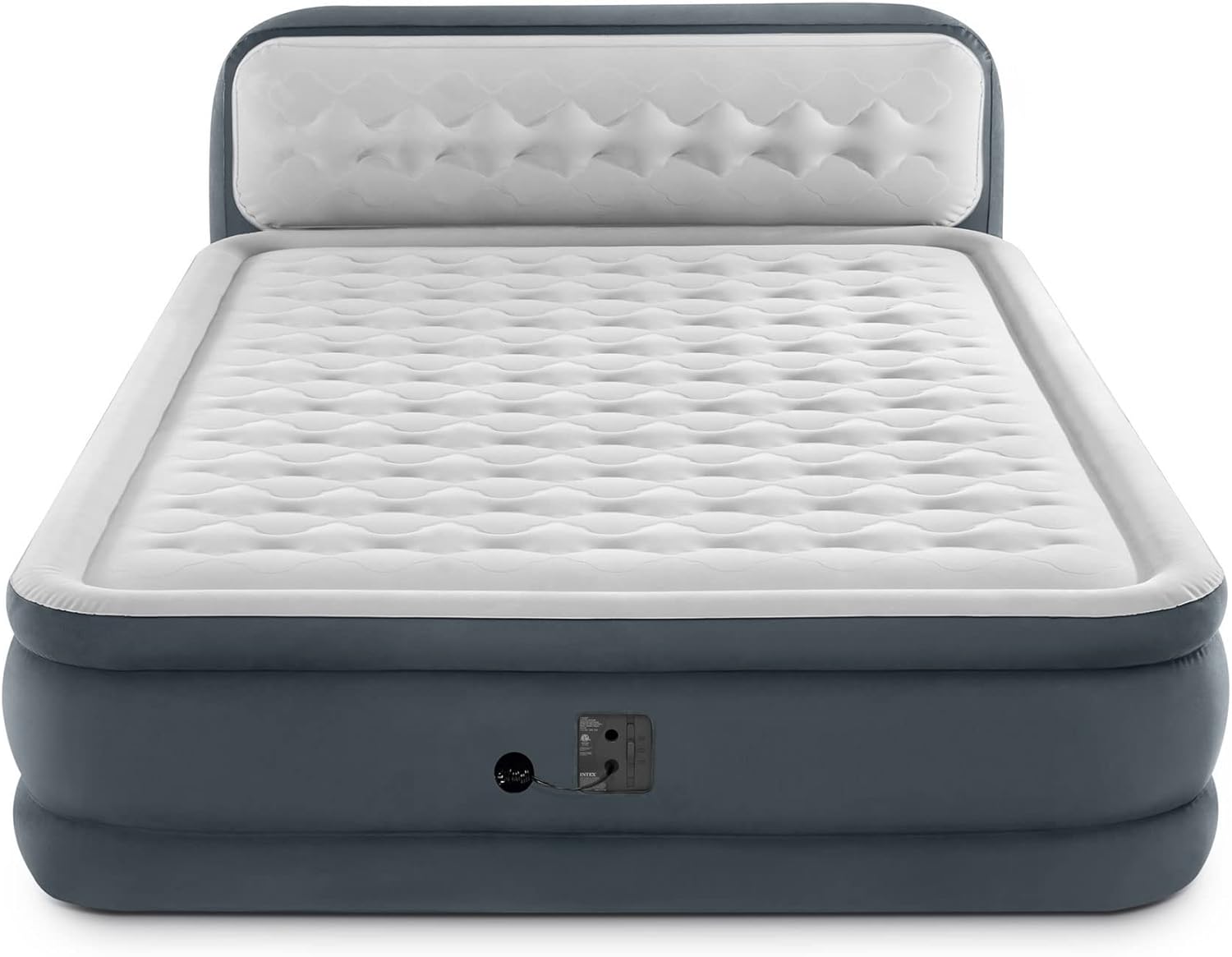 Intex 64447ED Dura-Beam Deluxe Ultra Plush Air Mattress with Headboard: Fiber-Tech – Queen Size – Built-in Electric Pump – 18in Bed Height – 600lb Weight Capacity - Image 10
