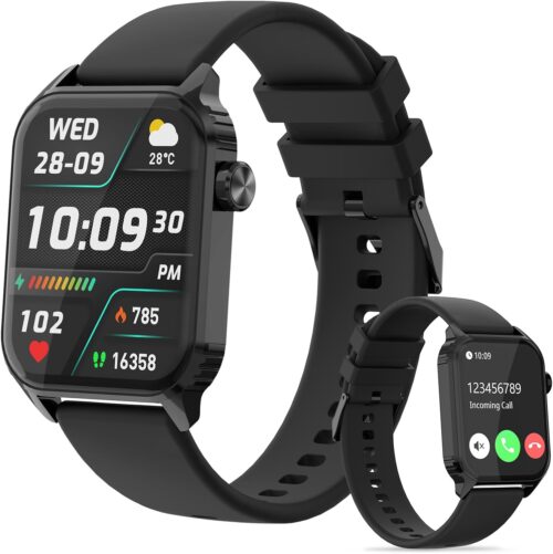 Smart Watch for Women Men, 1.83″ HD Smartwatch with 120 Sports Modes, Heart Rate/Sleep Monitor, IP67 Waterproof, Bluetooth Call & Music Control for iPhone/Android