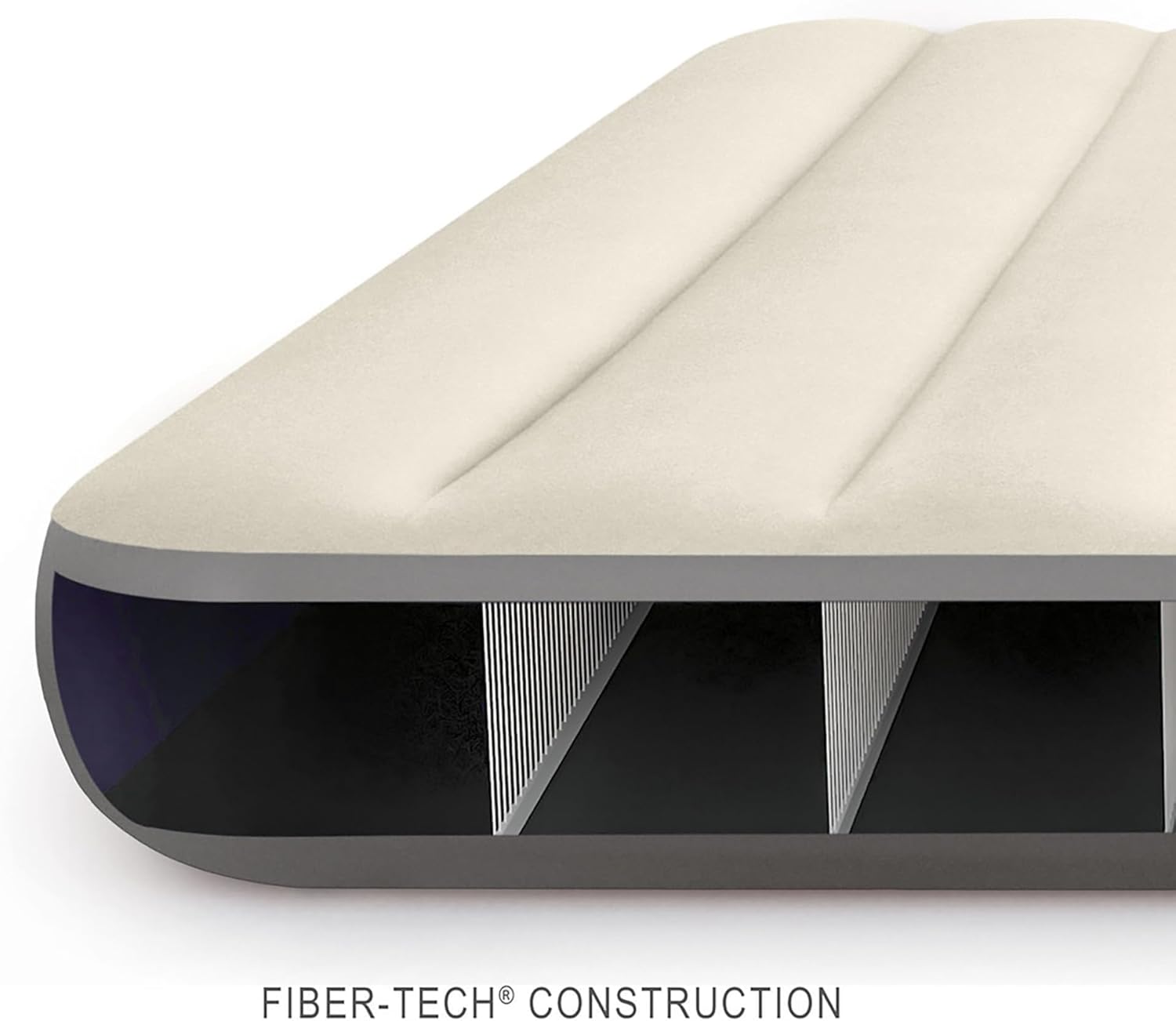 Intex 64103E Dura-Beam Standard Single-High Air Mattress: Fiber-Tech - Queen Size - 10in Bed Height - 600lb Weight Capacity - Pump Sold Separately - Image 3