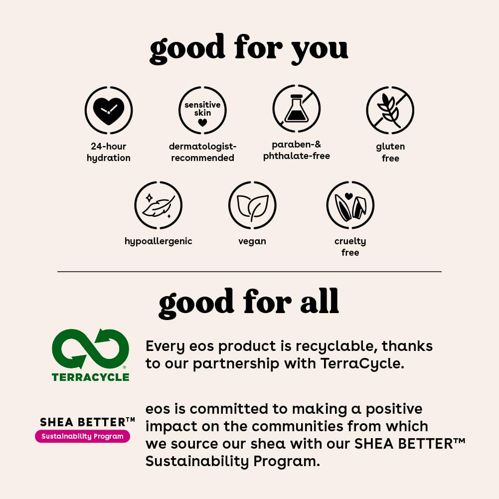 eos Shea Better Body Lotion- Vanilla Cashmere, 24-Hour Moisture Skin Care, Lightweight & Non-Greasy, Made with Natural Shea, Vegan, 16 fl oz - Image 7