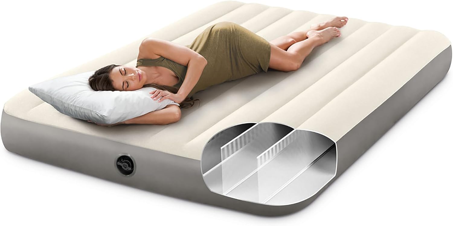 Intex 64103E Dura-Beam Standard Single-High Air Mattress: Fiber-Tech - Queen Size - 10in Bed Height - 600lb Weight Capacity - Pump Sold Separately - Image 9